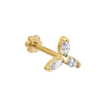 Oval Üç Taşlı Piercing