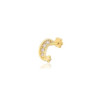 Hilal Figürlü Çok Taşlı Piercing