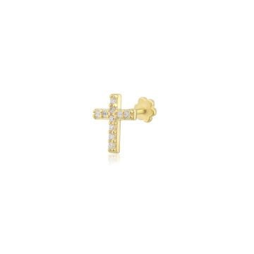 Haç Figürlü Çok Taşlı Piercing