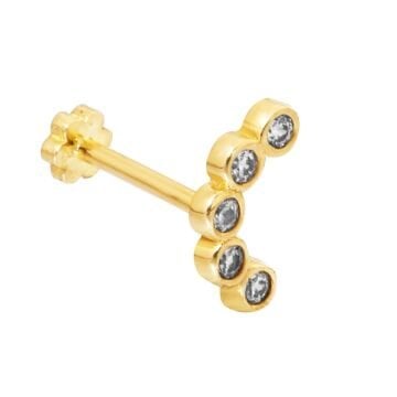 Sıralı Yuvarlak Taşlı Piercing