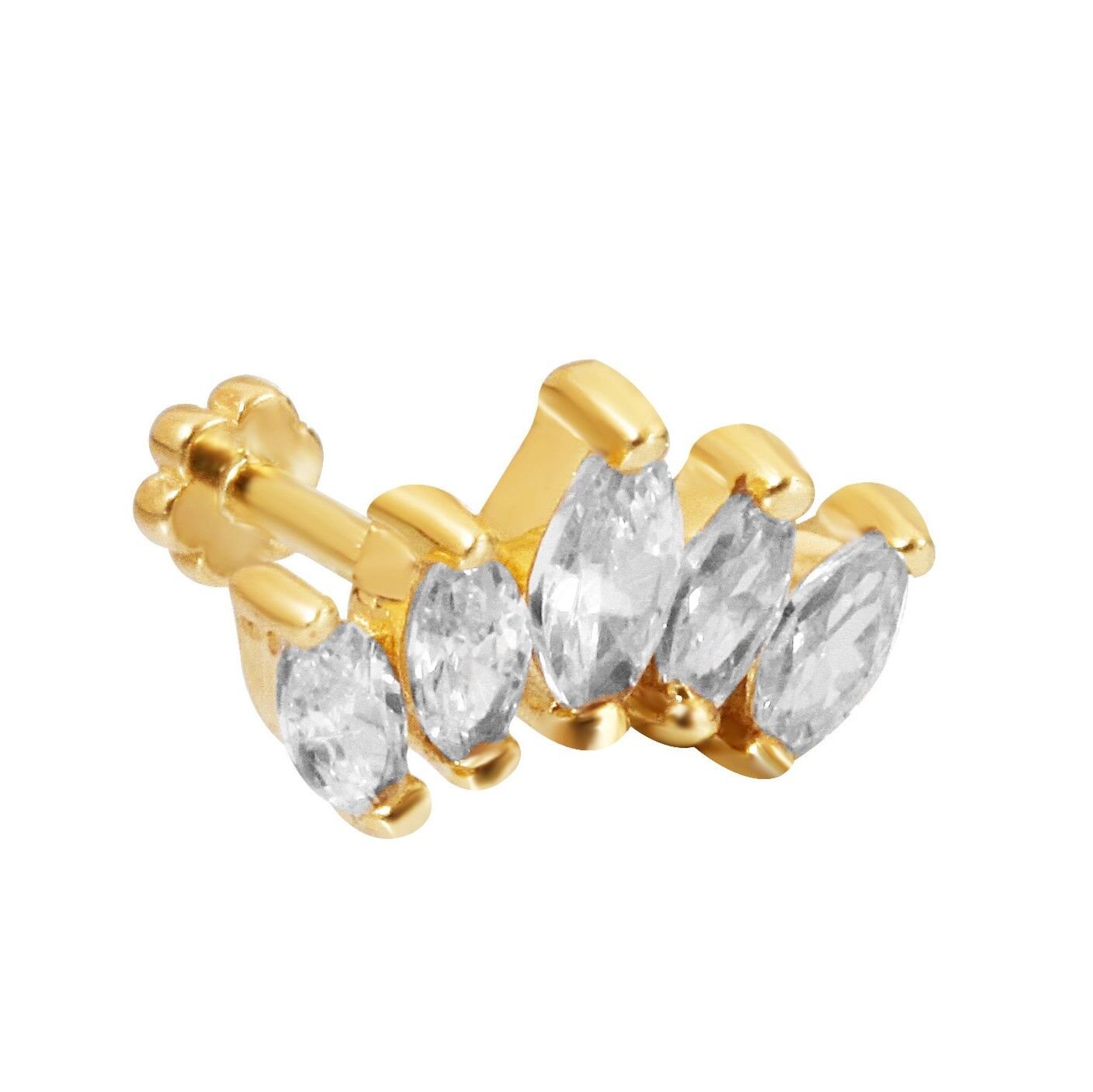 Yay Figürlü Damla Çok Taşlı Piercing