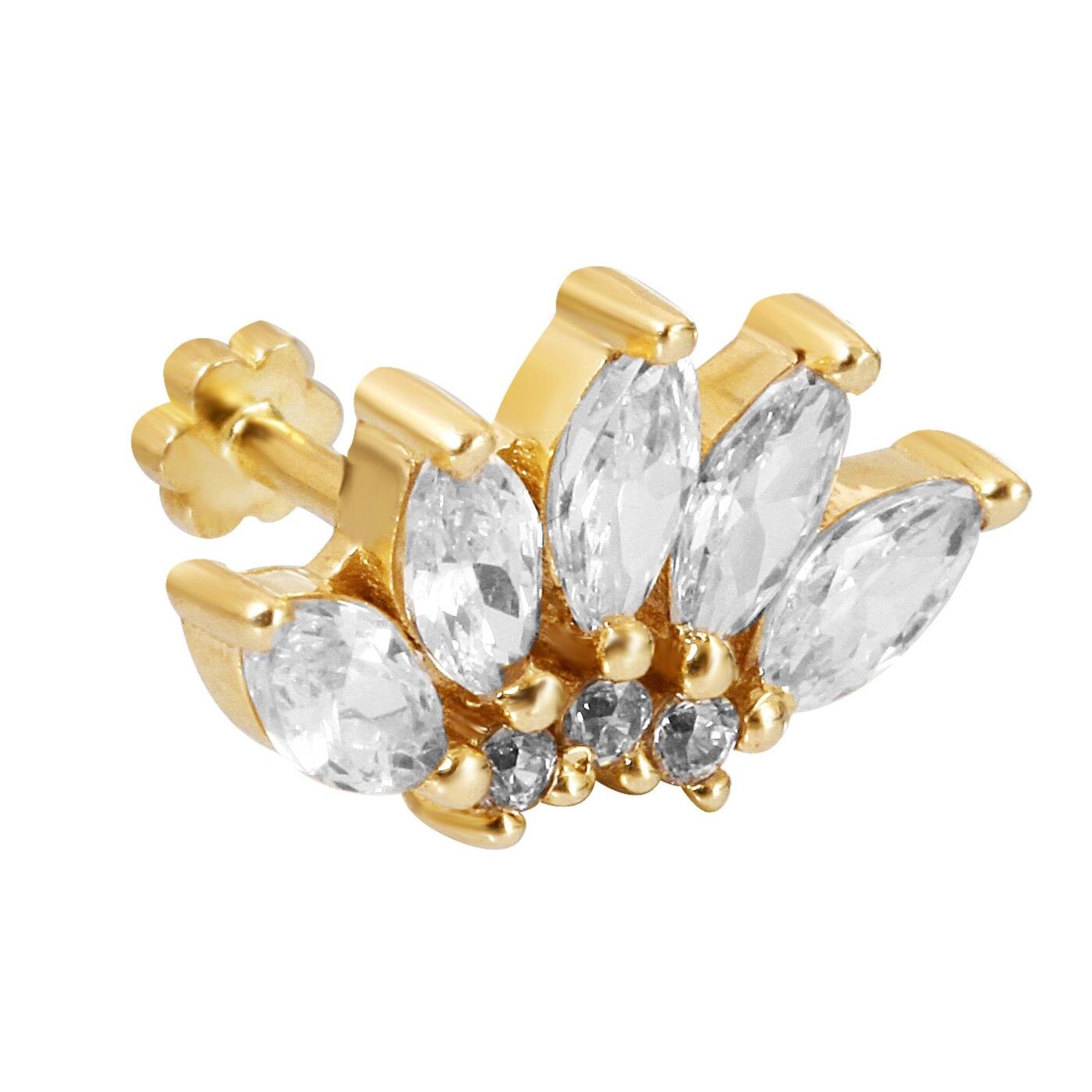 Yay Figürlü Damla  Taşlı Piercing