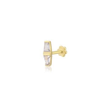 İki Baget Taşlı Piercing
