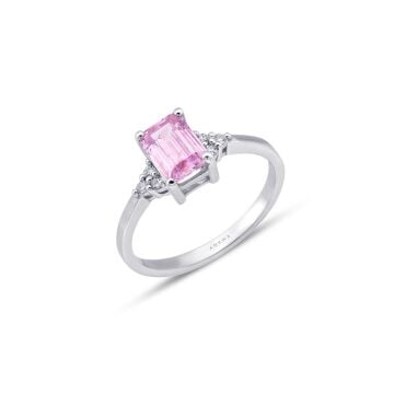 Pembe Baget Taşlı Pırlanta Yüzük