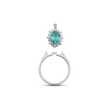 Glass Tourmaline Taşlı Dönüştürülebilir Kolye - Yüzük